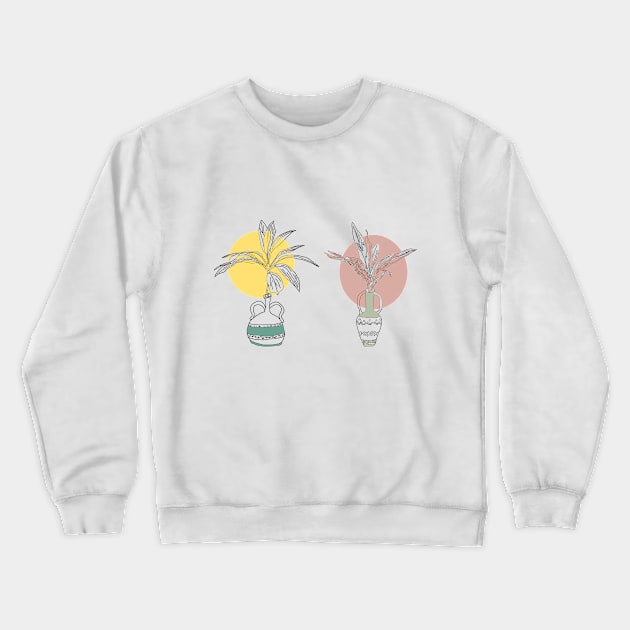 Boho style minimalist tropical plant design set of 2 Crewneck Sweatshirt by Earthy Planty